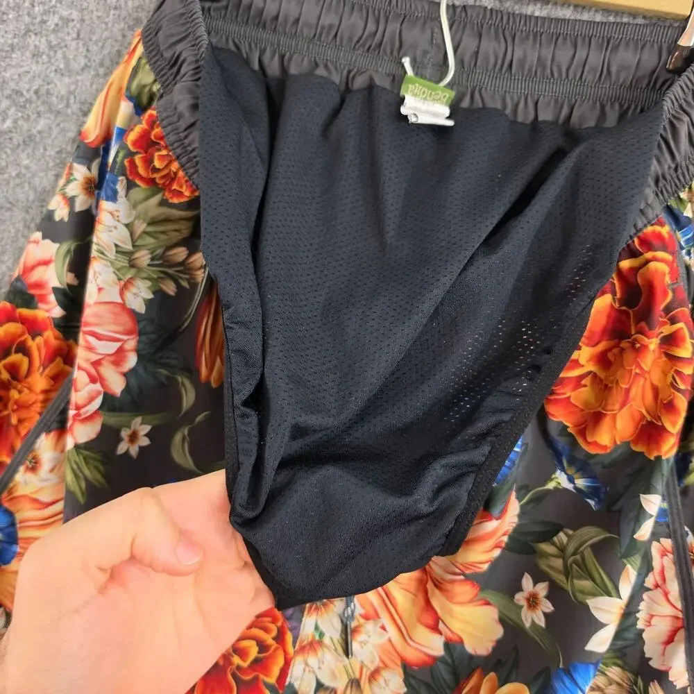 Agua Bendita Swim Trunks Men 34 Floral Tropical Multi Shorts Lined Beach Pool